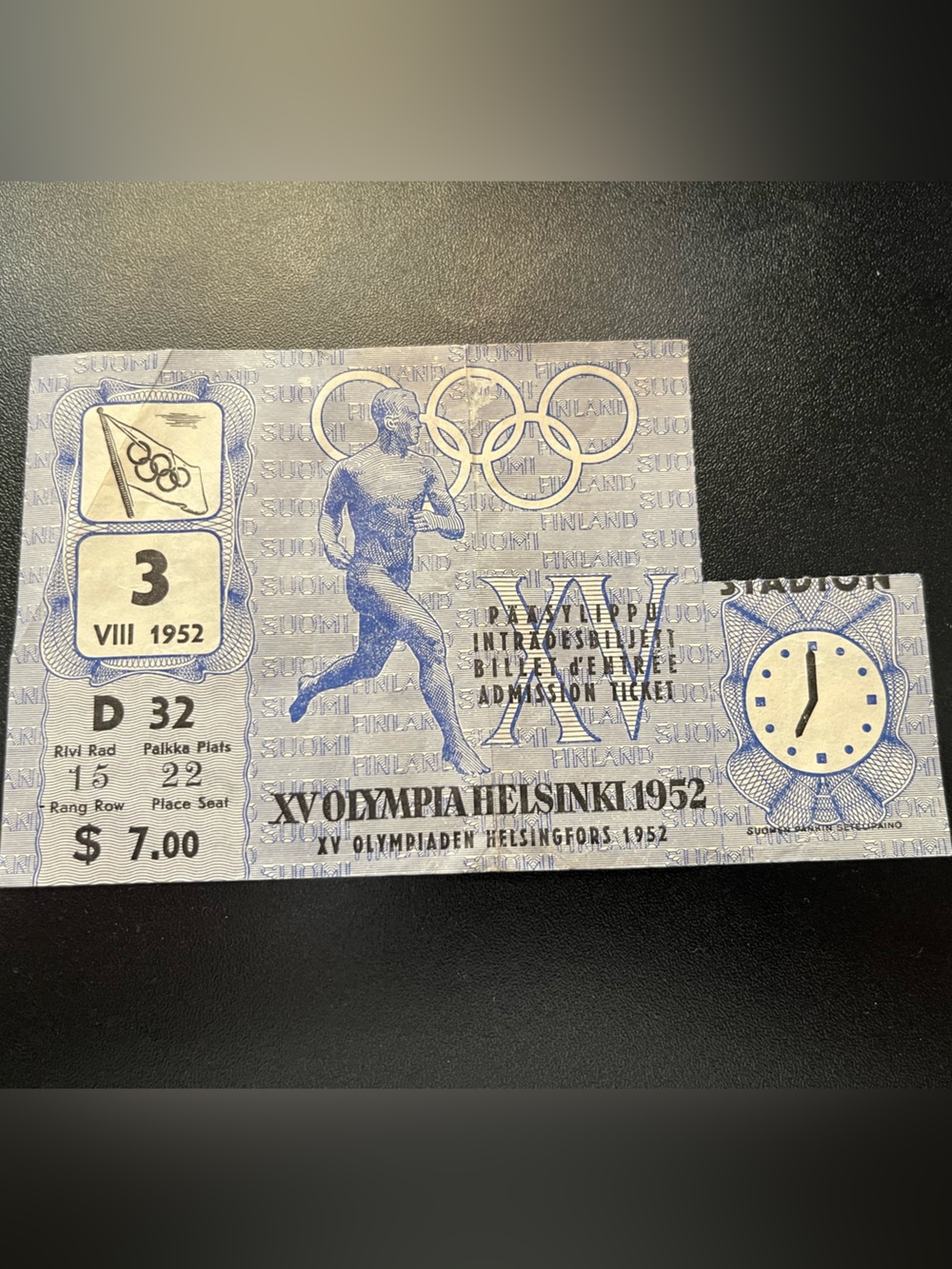 1952 Olympics Helsinki stub